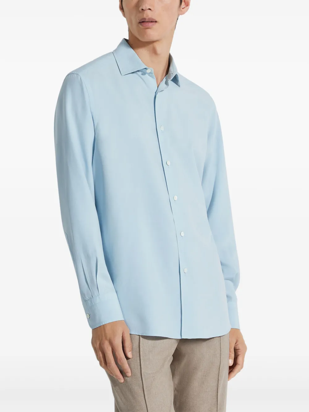 Zegna Overhemd met gespreide kraag Blauw