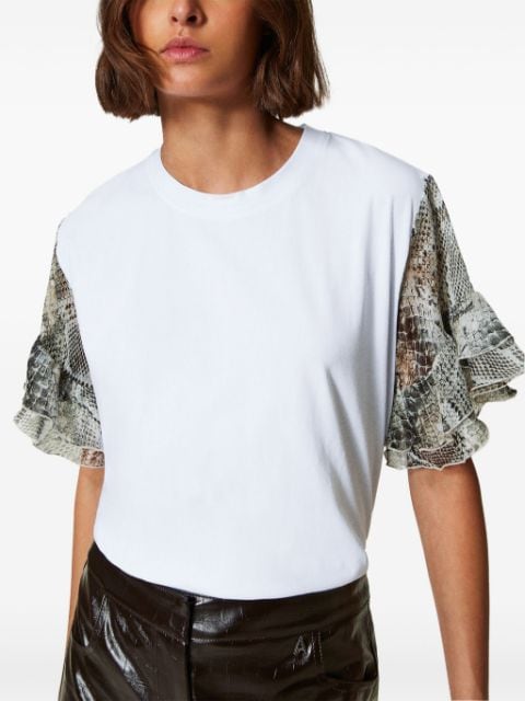 snakeskin-print sleeves T-shirt