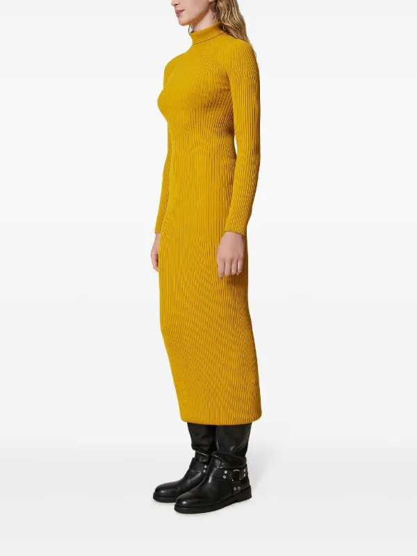 knee length dresses for ladies Celeste Yellow Green Chunky Dress – Long Sleeve Sweater Dress main image 0