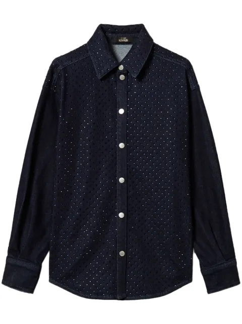 TWINSET rhinestone-embellished denim shirt