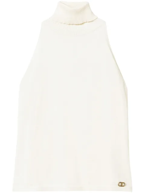 TWINSET logo-plaque knitted top