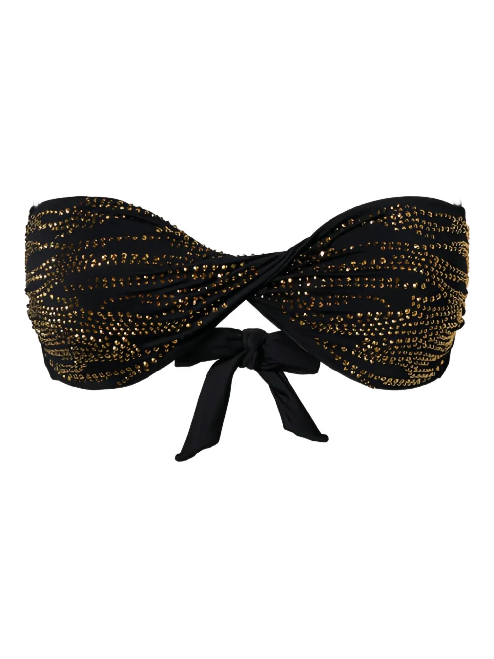 Twinset Rhinestone-embellished Bikini Top In Black