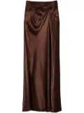 TWINSET draped satin skirt - Brown