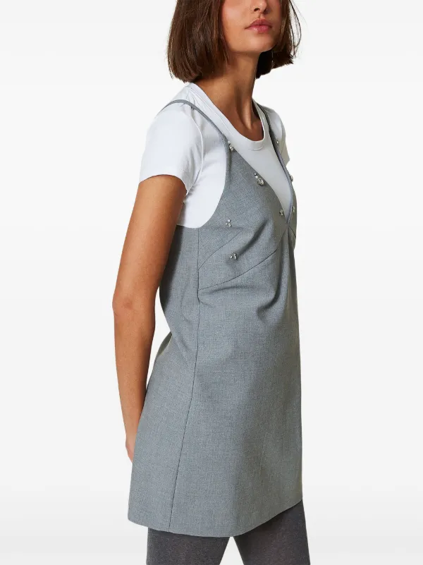 grey sleeveless t shirt dress Tank Jersey T- Dress in Heather Grey