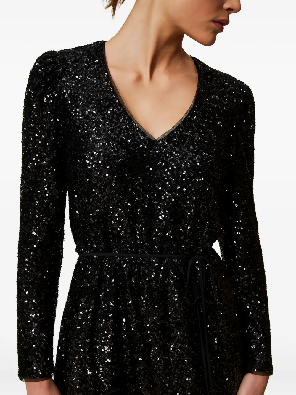 TWINSET Mini-jurk met pofmouwen Zwart