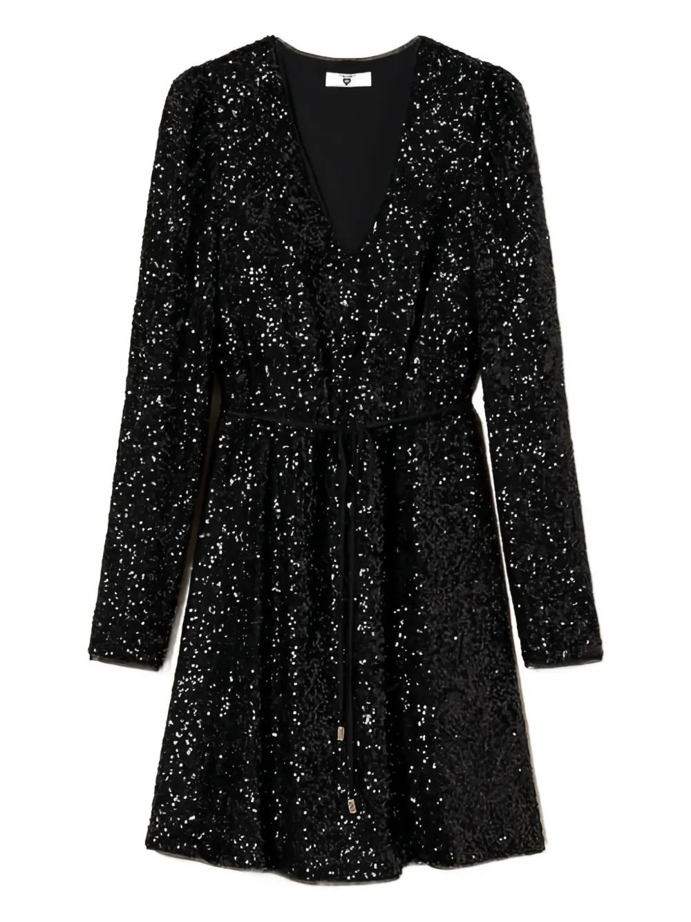 TWINSET sequin puff-sleeve mini dress | Black | Image 1