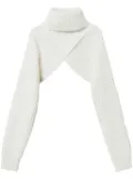 TWINSET roll-neck knit shrug - White