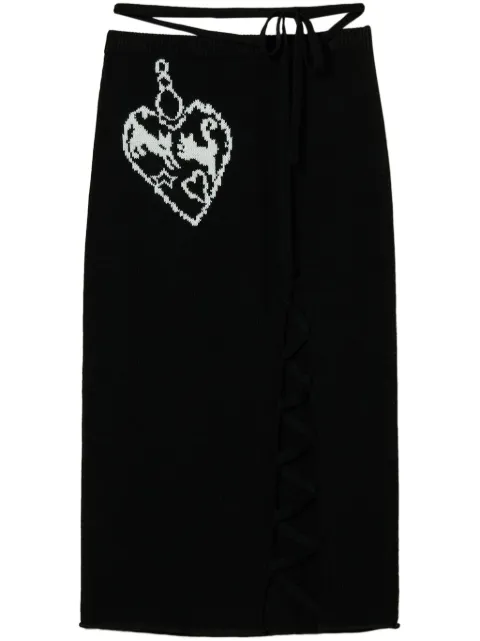 TWINSET jacquard midi skirt 