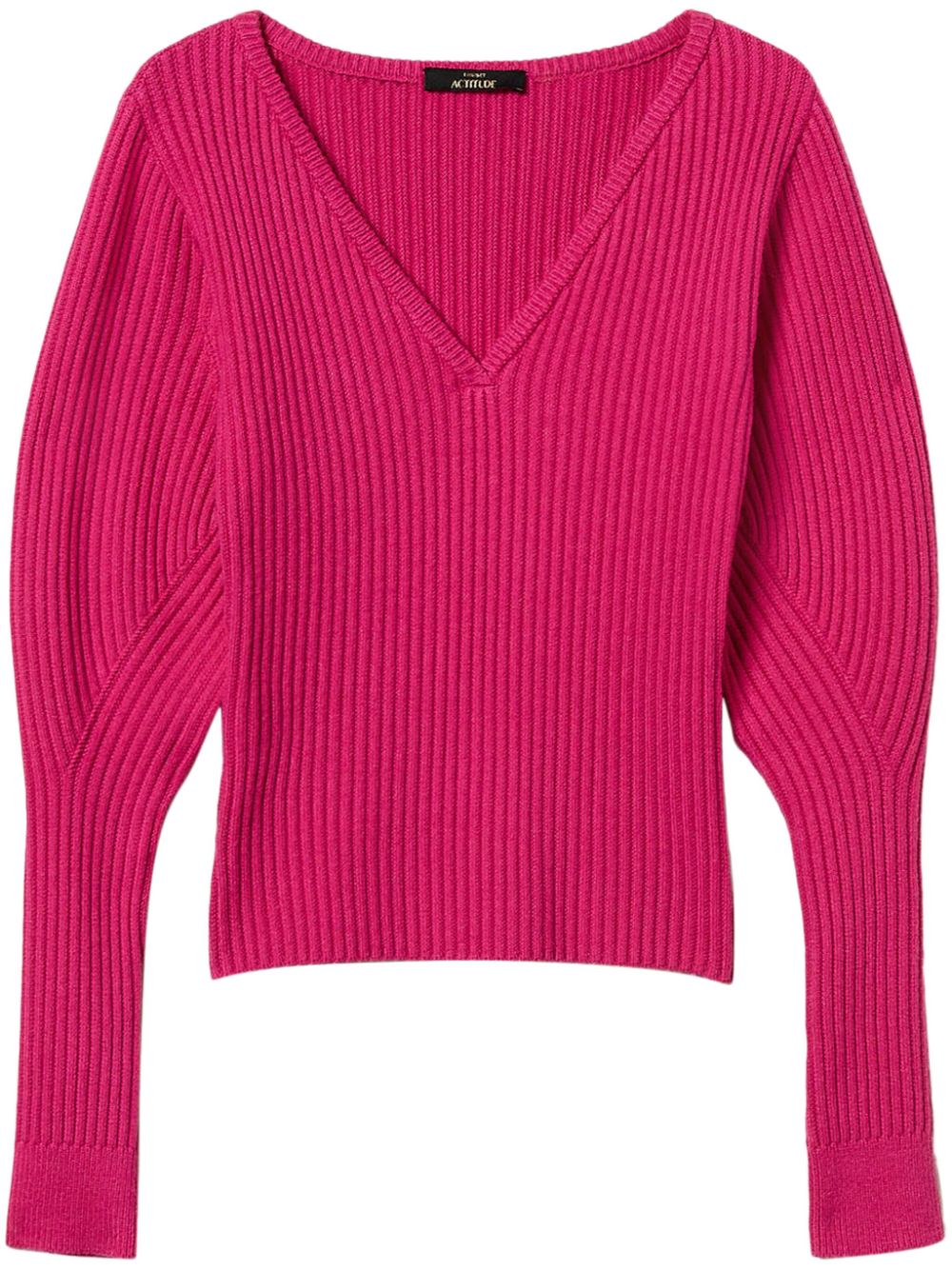 Shop Twinset Fitted Rib-knit Jumper In Pink