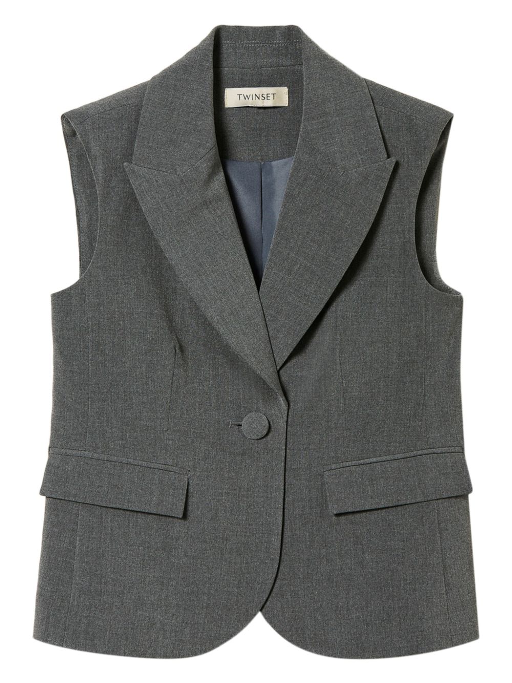 TWINSET Kids flannel single-breasted waistcoat - Grey