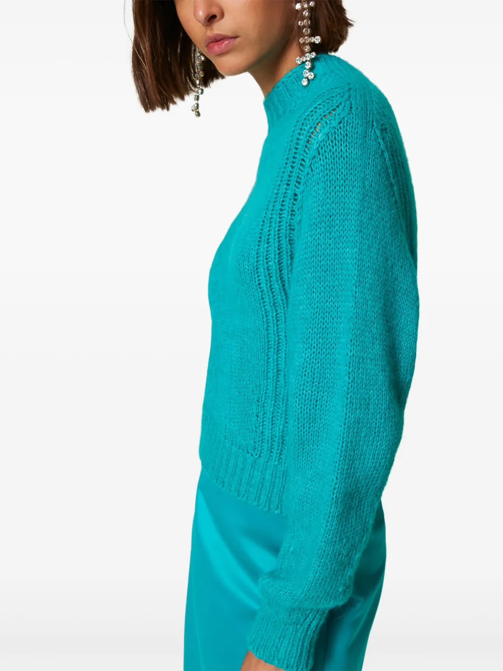 TWINSET Gebreide trui met ronde hals Groen