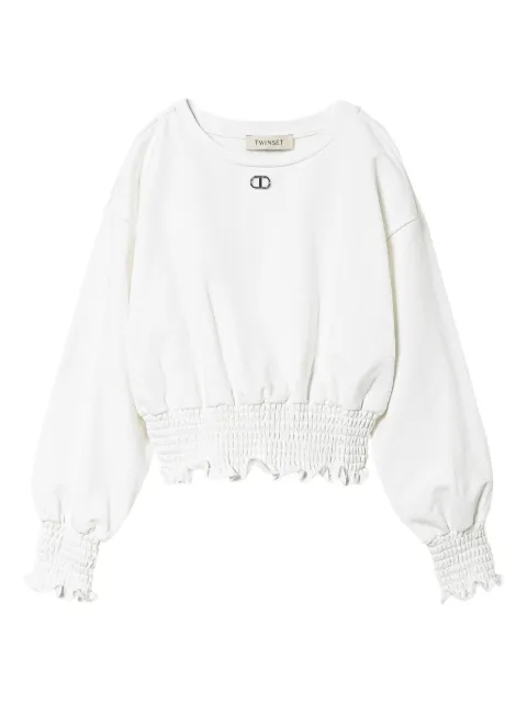 TWINSET Kids سويت شيرت مدموج برقبة مستديرة