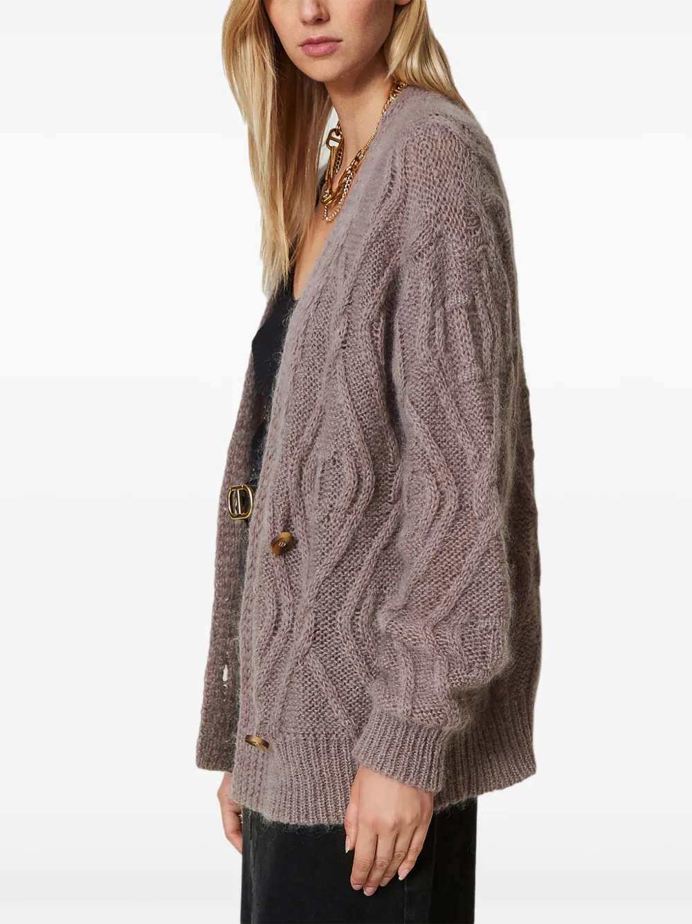 TWINSET Vest met dubbele rij knopen Beige