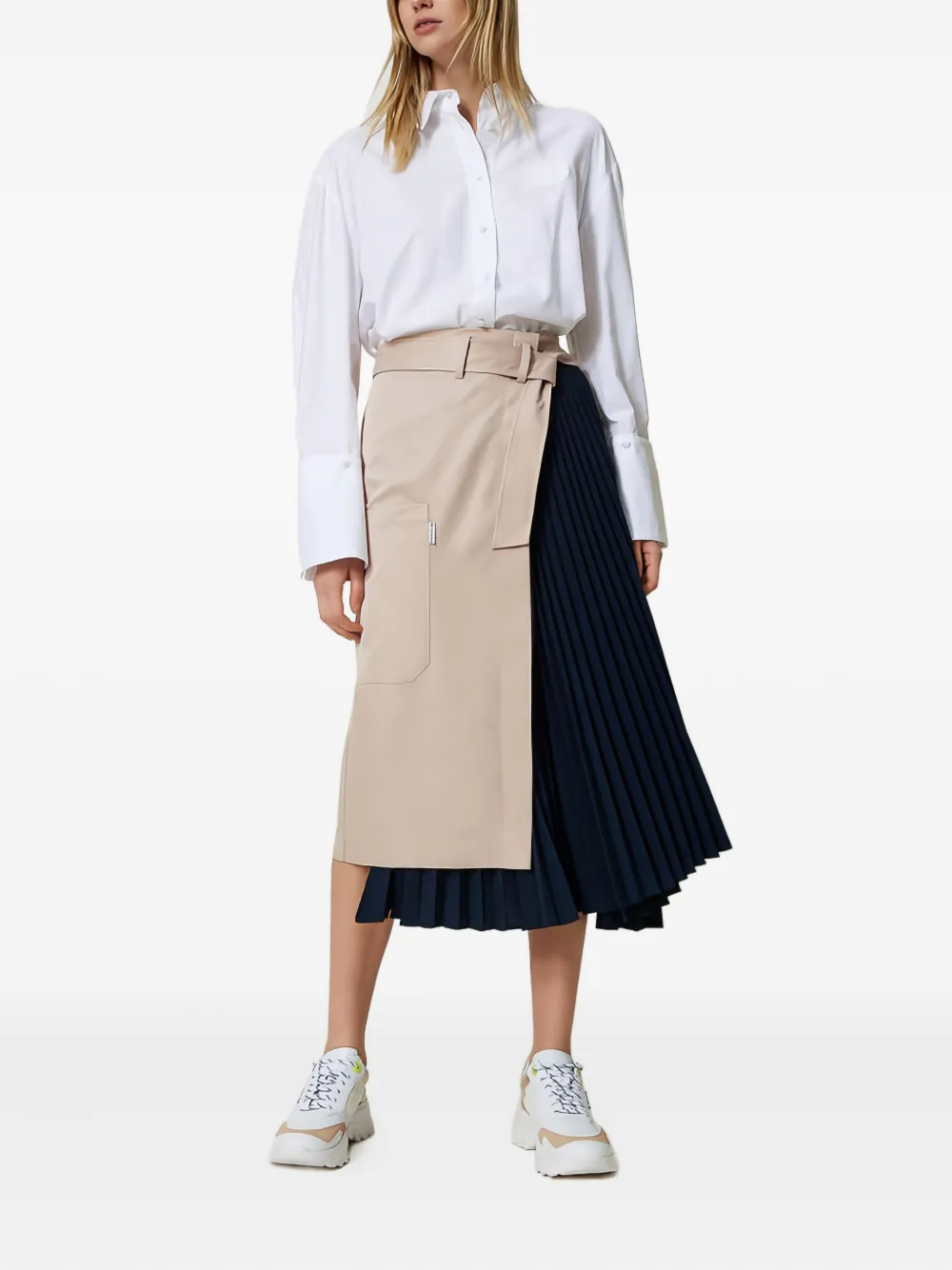 TWINSET Gewikkelde plooirok - Wit