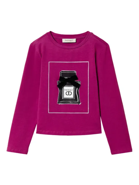TWINSET Kids playera con estampado gráfico y glitter