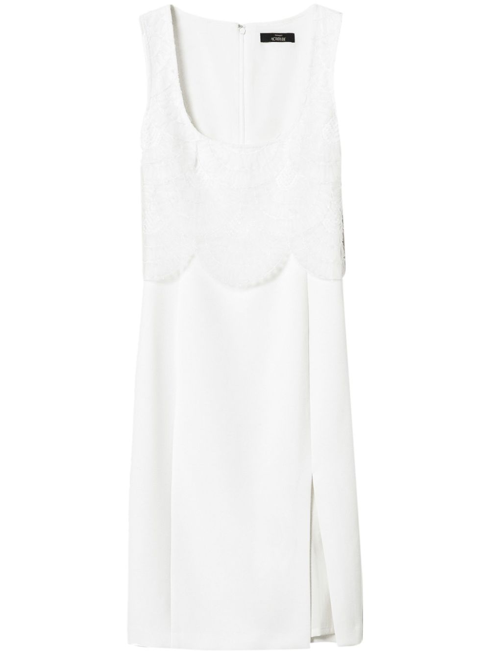 TWINSET embroidered crepe midi dress - White