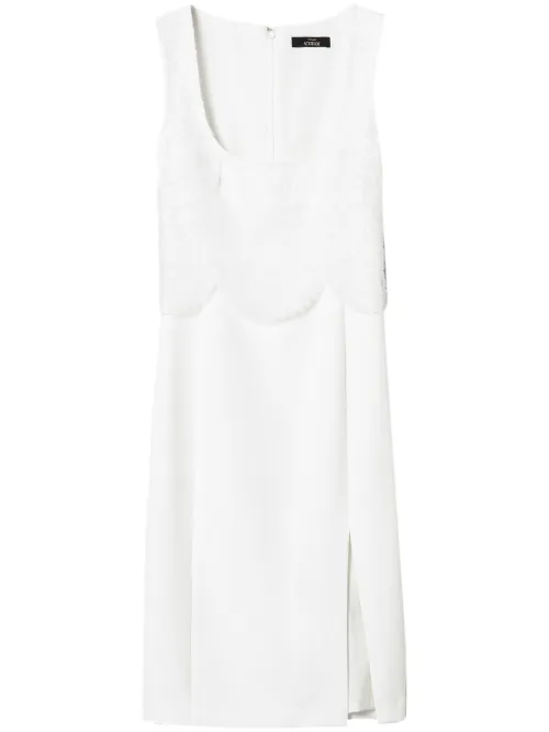 Robe mi-longue en crêpe à broderies - TWINSET - Modalova
