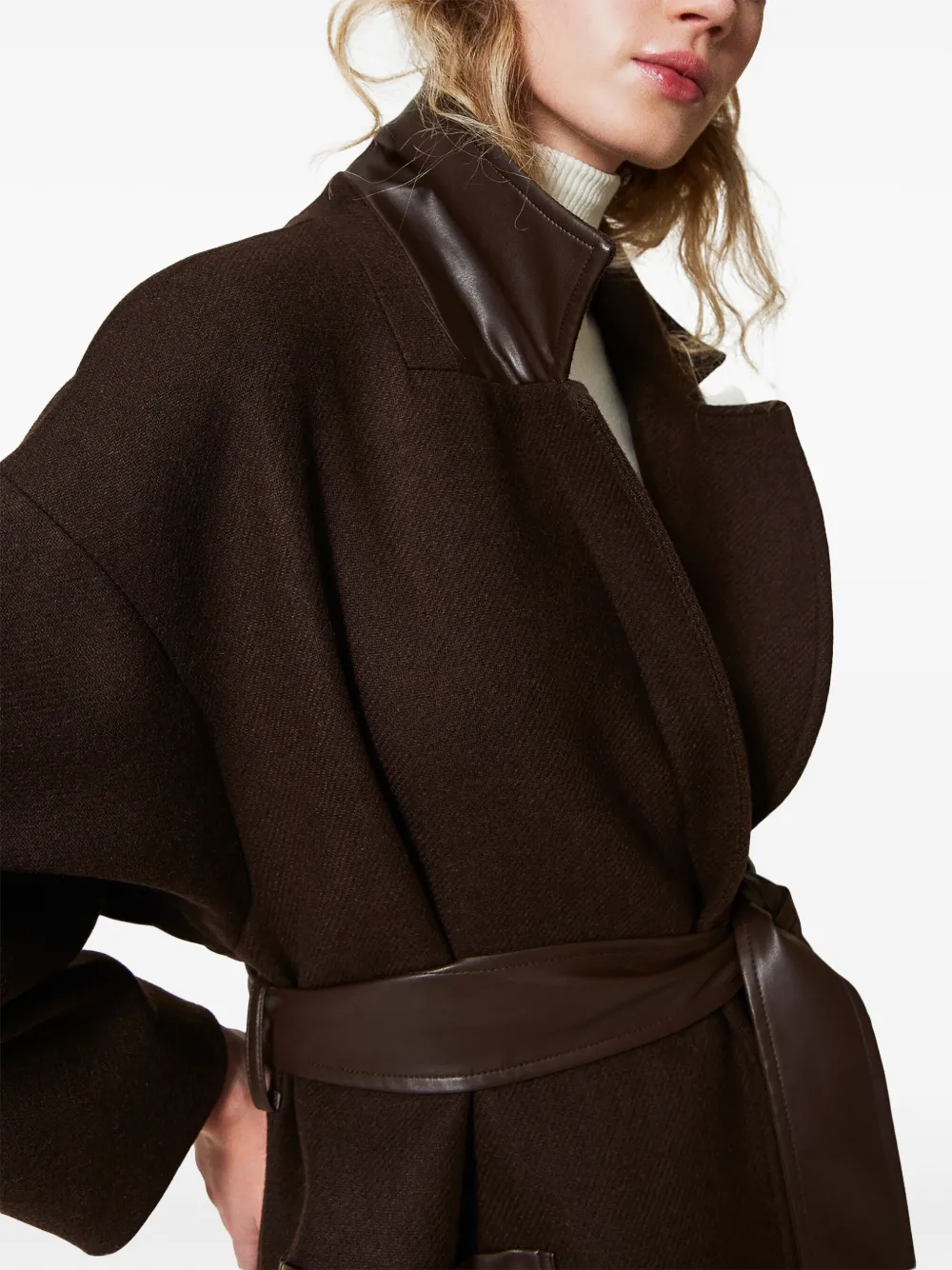 TWINSET Jas met ceintuur Bruin