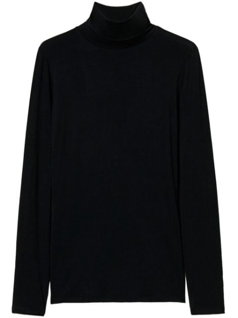 logo-embroidered roll-neck top