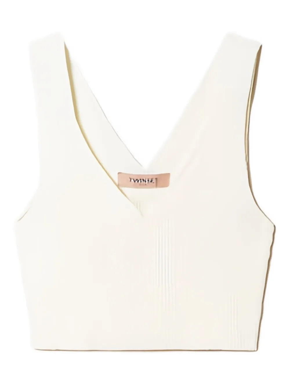 TWINSET ribbed V-neck top | White | Image 1