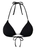 TWINSET broderie anglaise triangle bikini top - Black