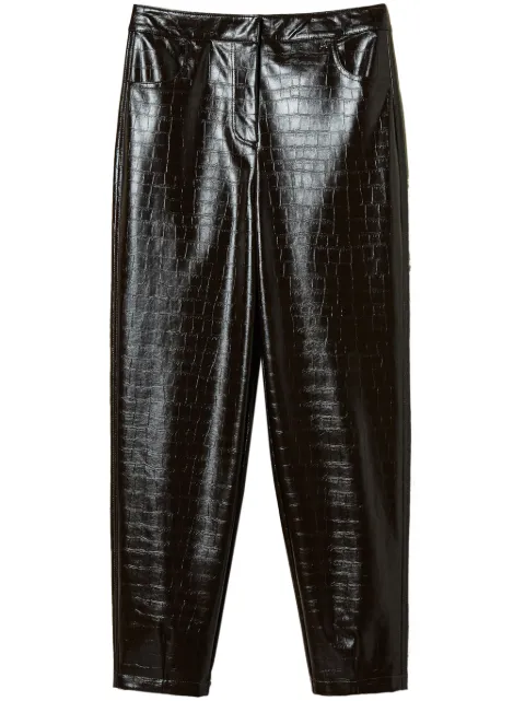 TWINSET crocodile-effect faux leather trousers