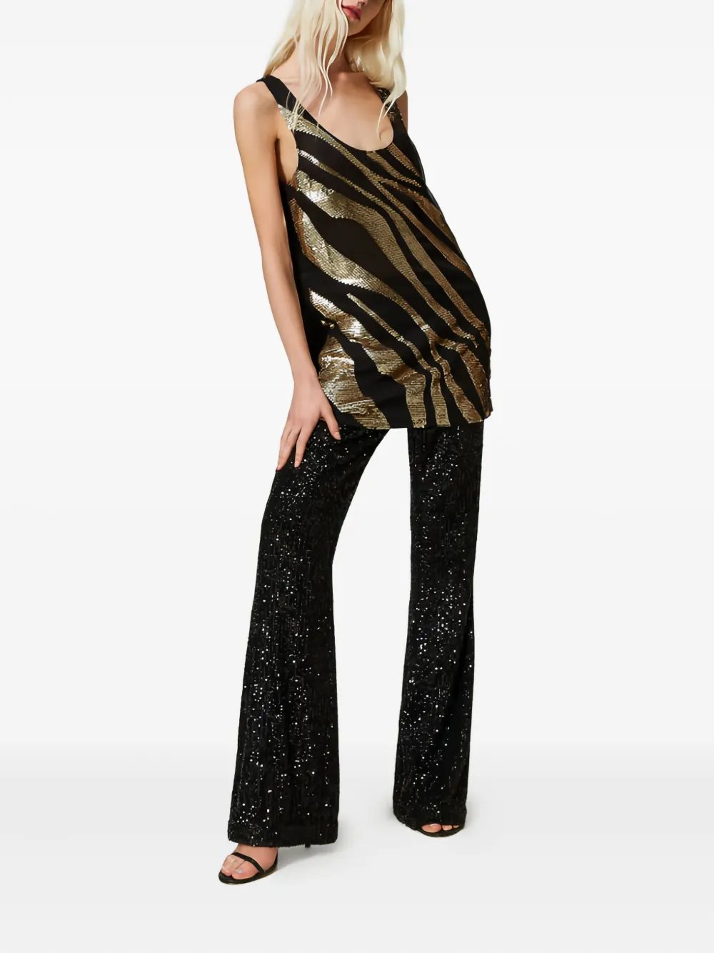 TWINSET sequin-embellished animal-print top | Vests & Tank Tops | Image 2