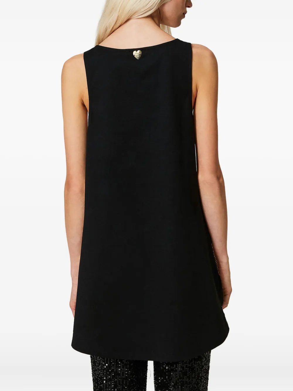Twinset Sequin-embellished Animal-print Top In Black