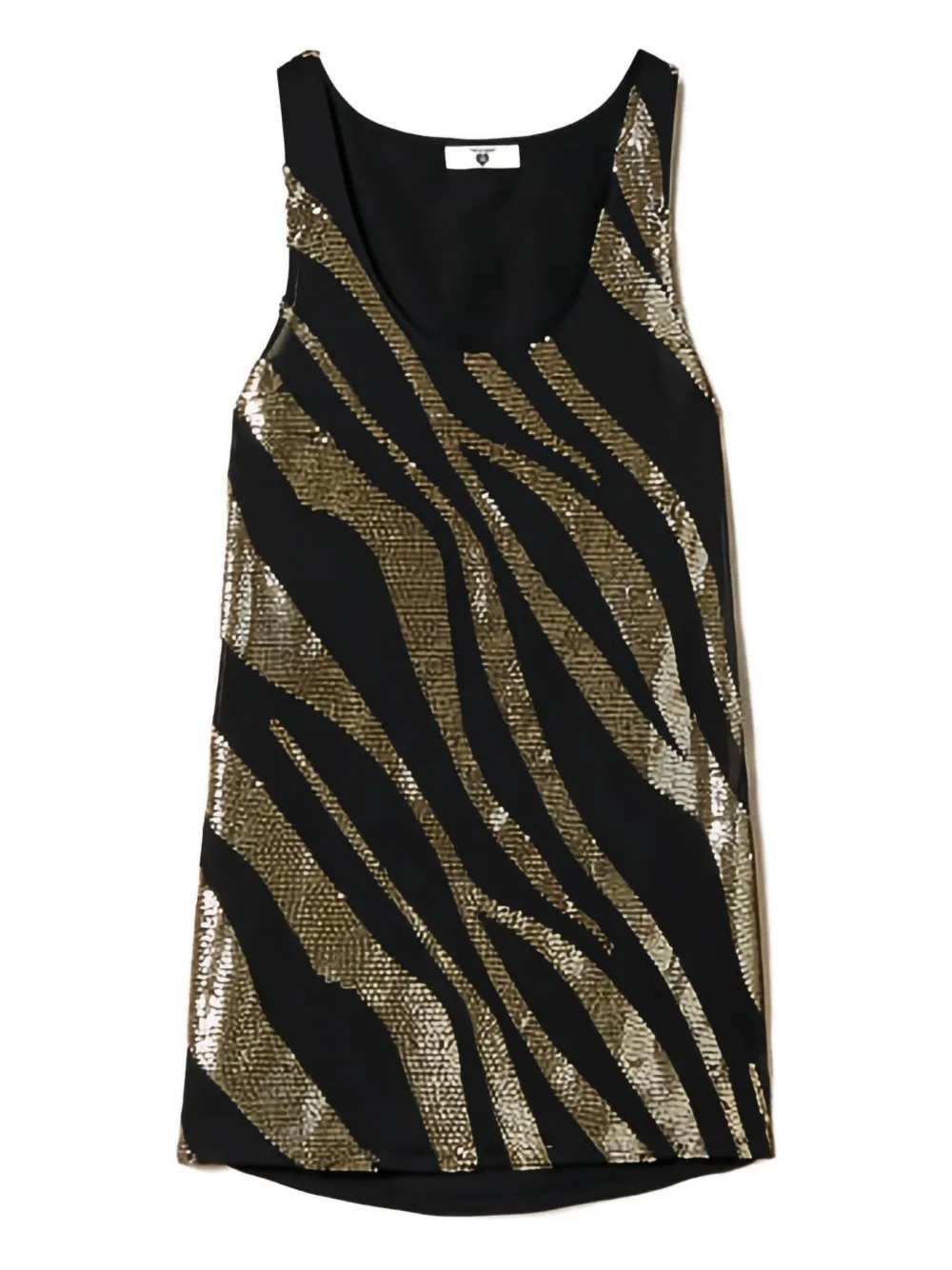 TWINSET sequin-embellished animal-print top | Black | Image 1