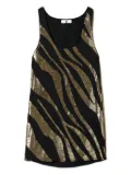 TWINSET sequin-embellished animal-print top - Black