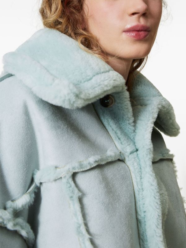 TWINSET Faux Fur Reversible Jacket | Green | FARFETCH RO