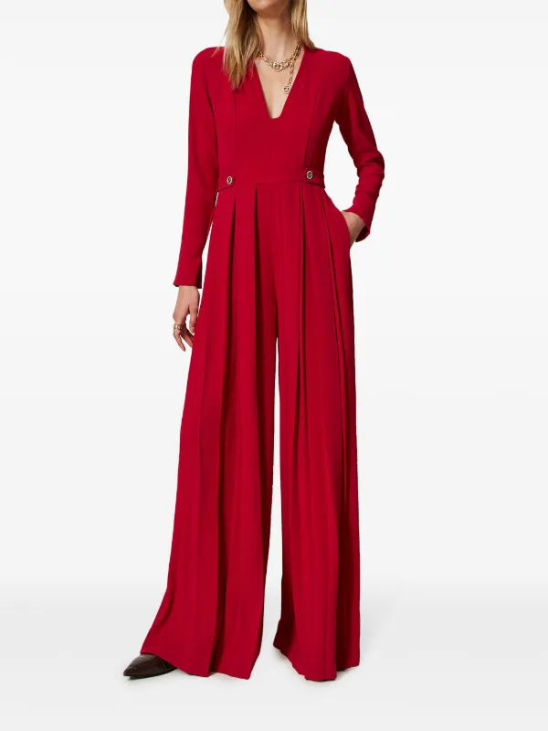 pleated playsuit red playsuit uk
