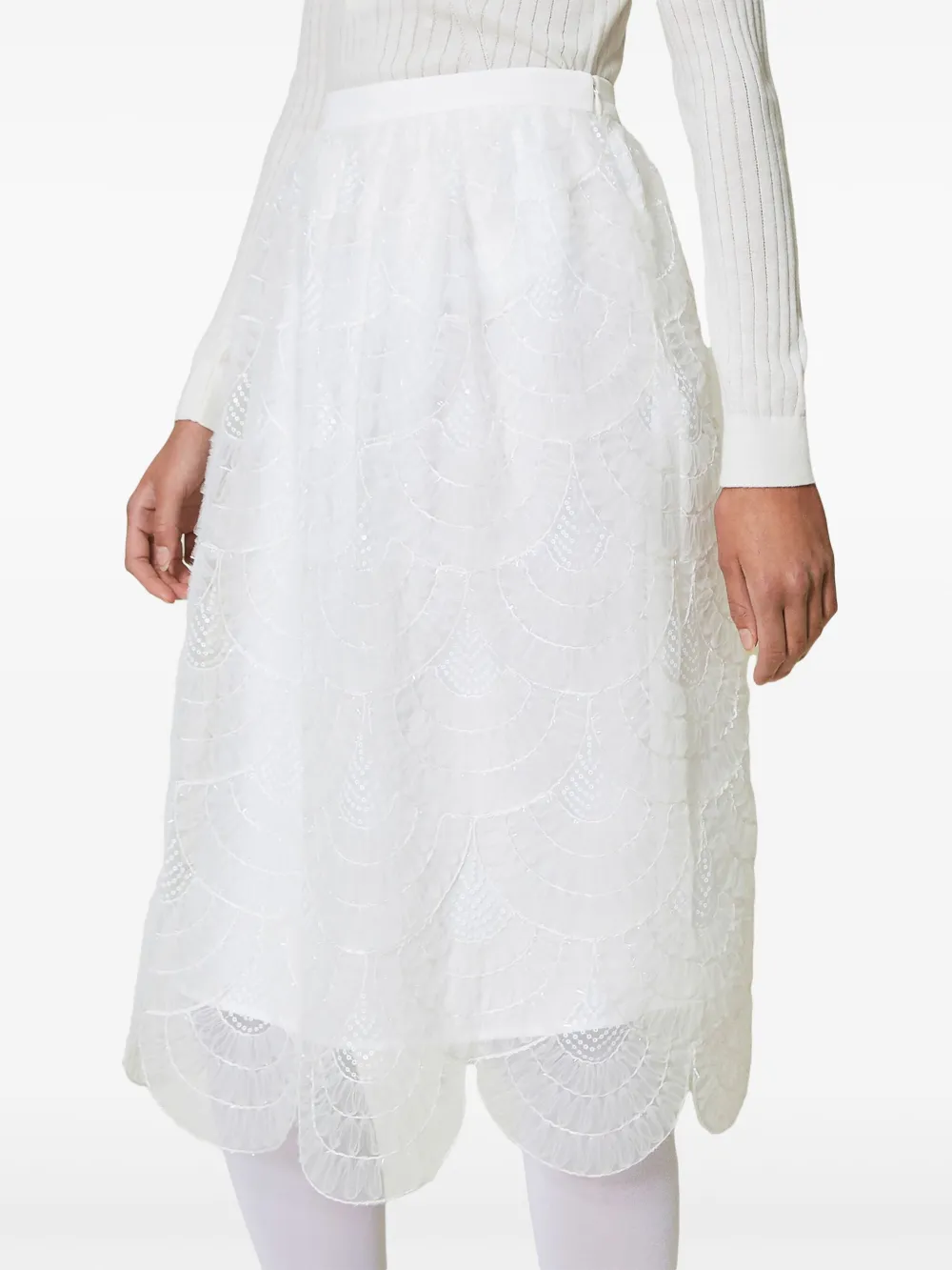 TWINSET Organza blouse met borduurwerk Wit