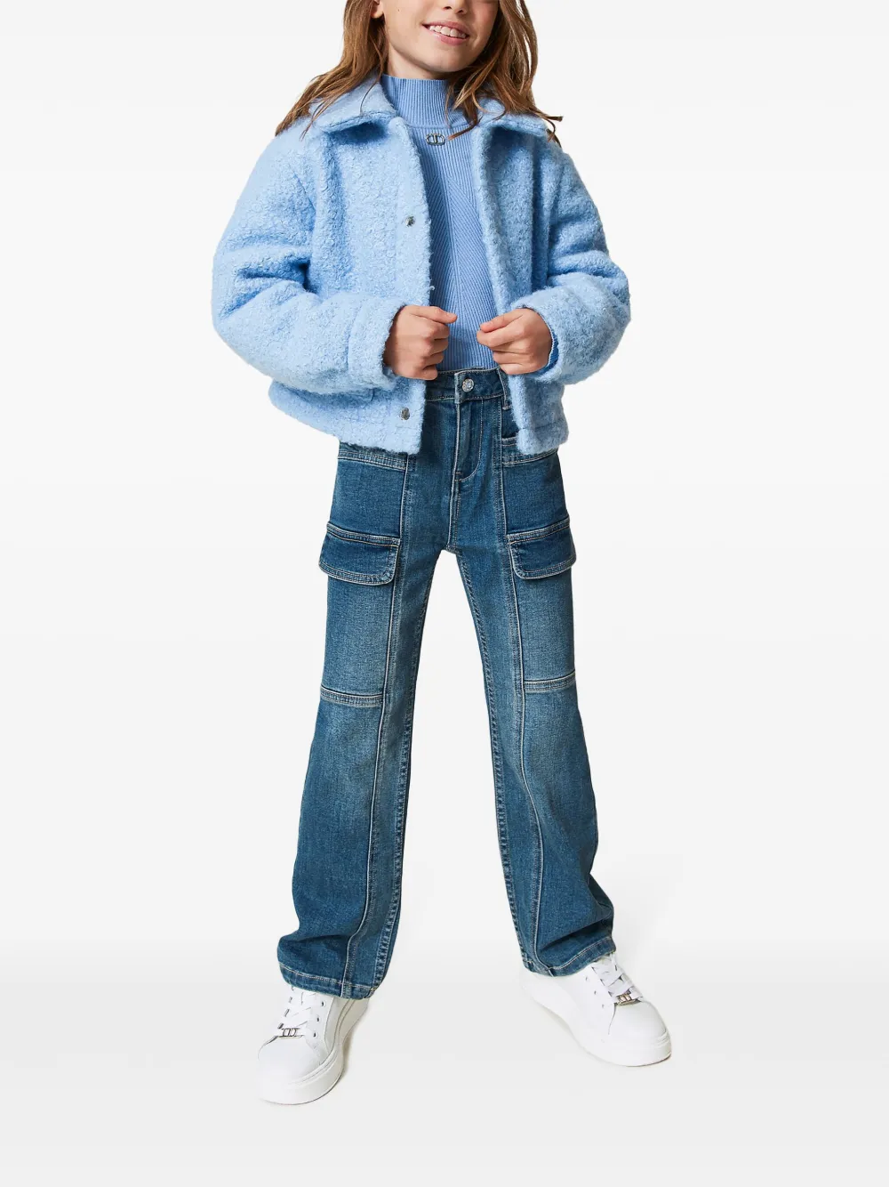 Twinset Cargo Jeans In Blue
