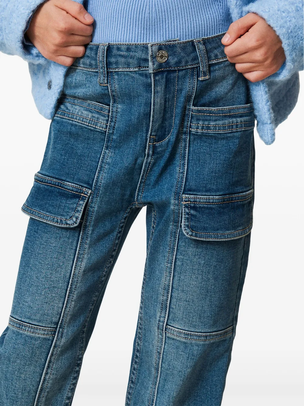 Twinset Cargo Jeans In Blue