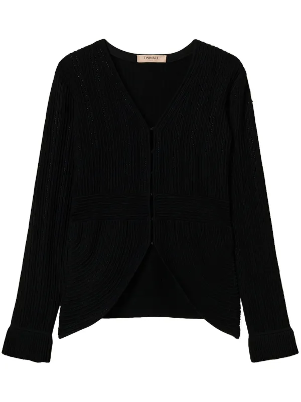 TWINSET Fitted Knit Cardigan Black FARFETCH IN