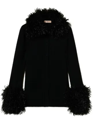 TWINSET faux-fur Trim Cardigan | Black | FARFETCH BN