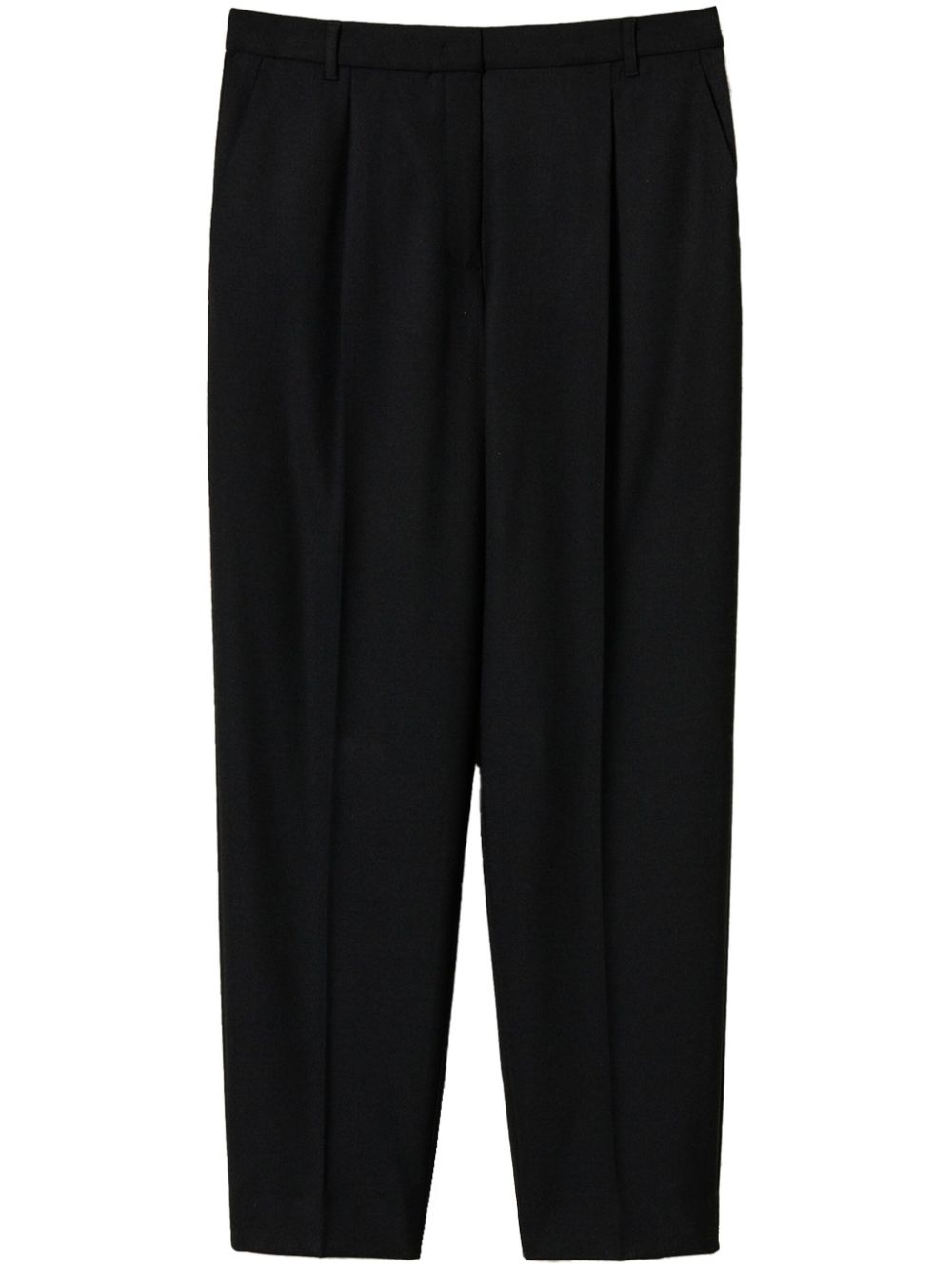 pleat-detail straight-leg trousers