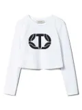 TWINSET Kids logo-print cropped t-shirt - White