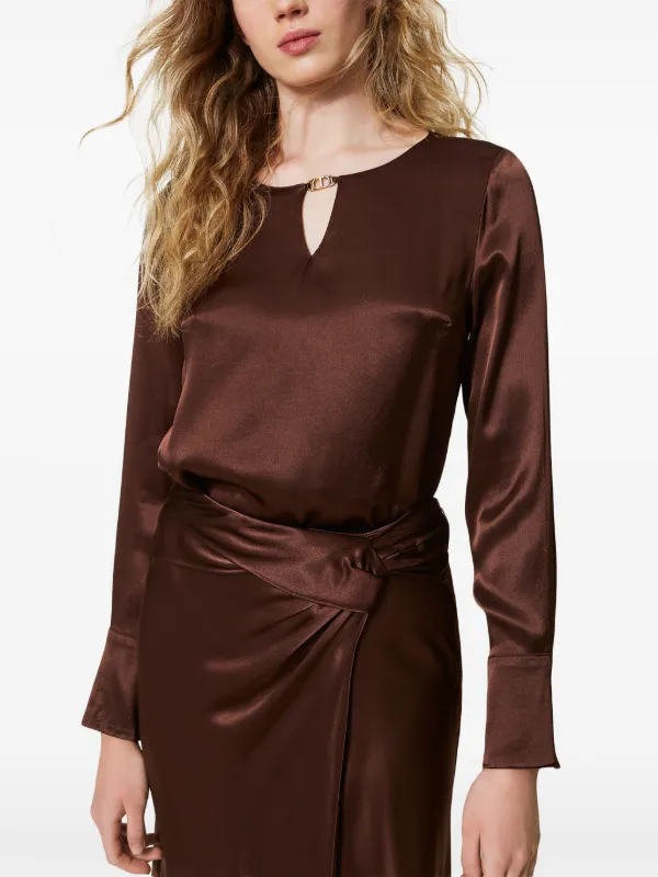 copper satin blouse