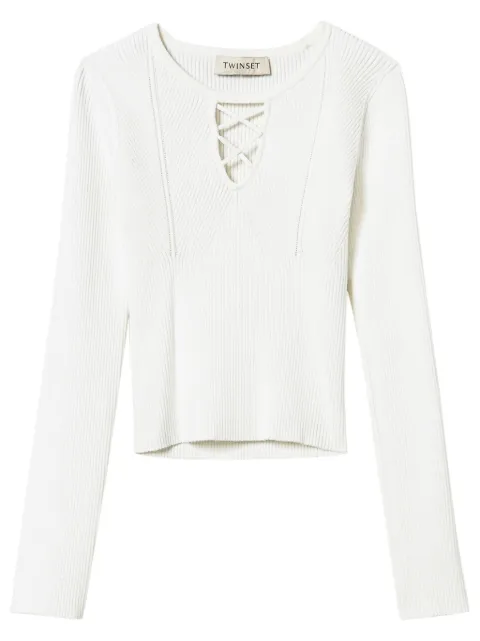 TWINSET Kids criss-cross ribbed sweater