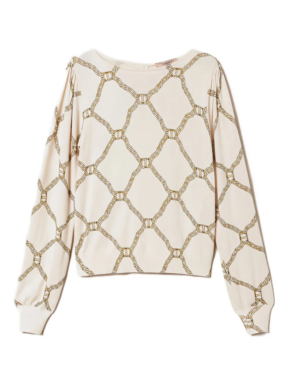 TWINSET chain-print keyhole sweater | Neutrals | Image 1