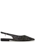 TWINSET rhinestone-embellished slingback ballet flats - Black