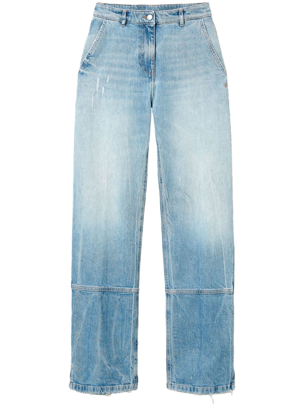 Twinset Seam-detail Wide-leg Jeans In Blue