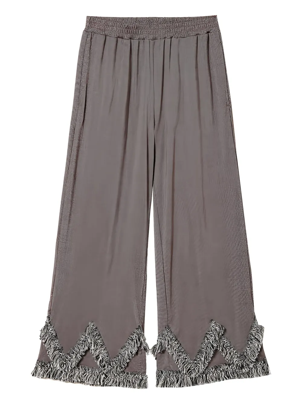 TWINSET fringe-trimmed palazzo trousers | Brown | Image 1