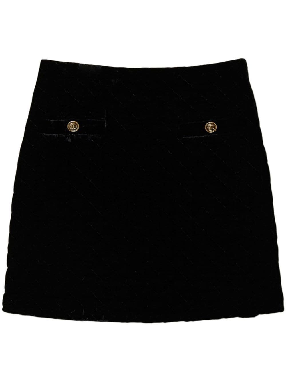 Shop Twinset Logo-engraved Mini Skirt In Black