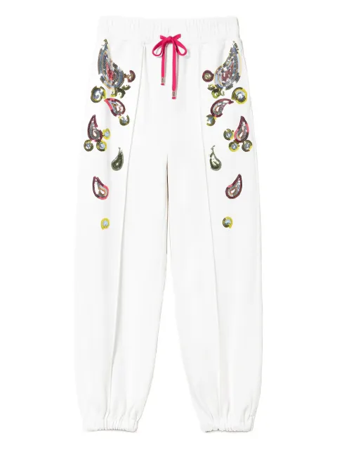 TWINSET paisley-sequin track pants