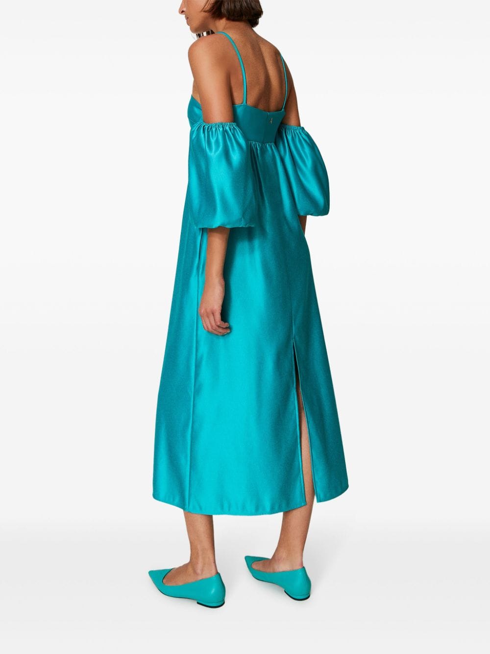 Shop Twinset Duchesse Midi Dress In Green