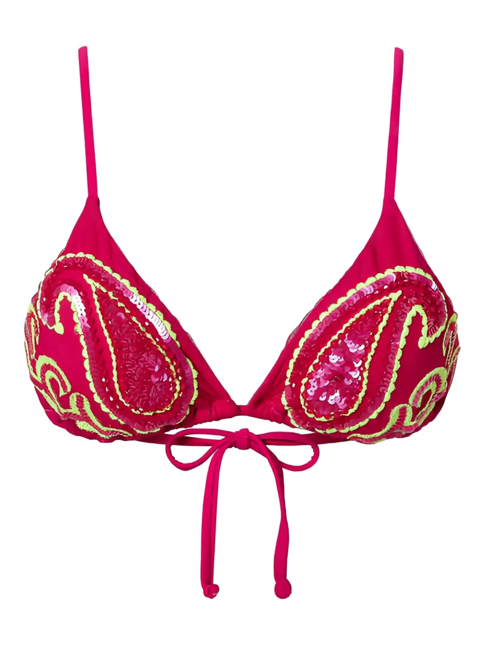 TWINSET sequin-embellished triangle bikini top | Pink | Image 1