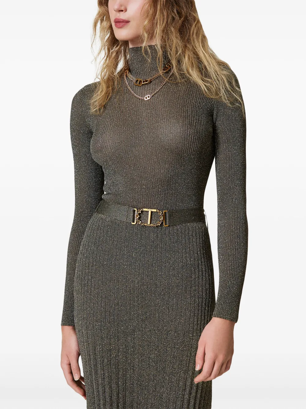 TWINSET Trui met lurex details Grijs